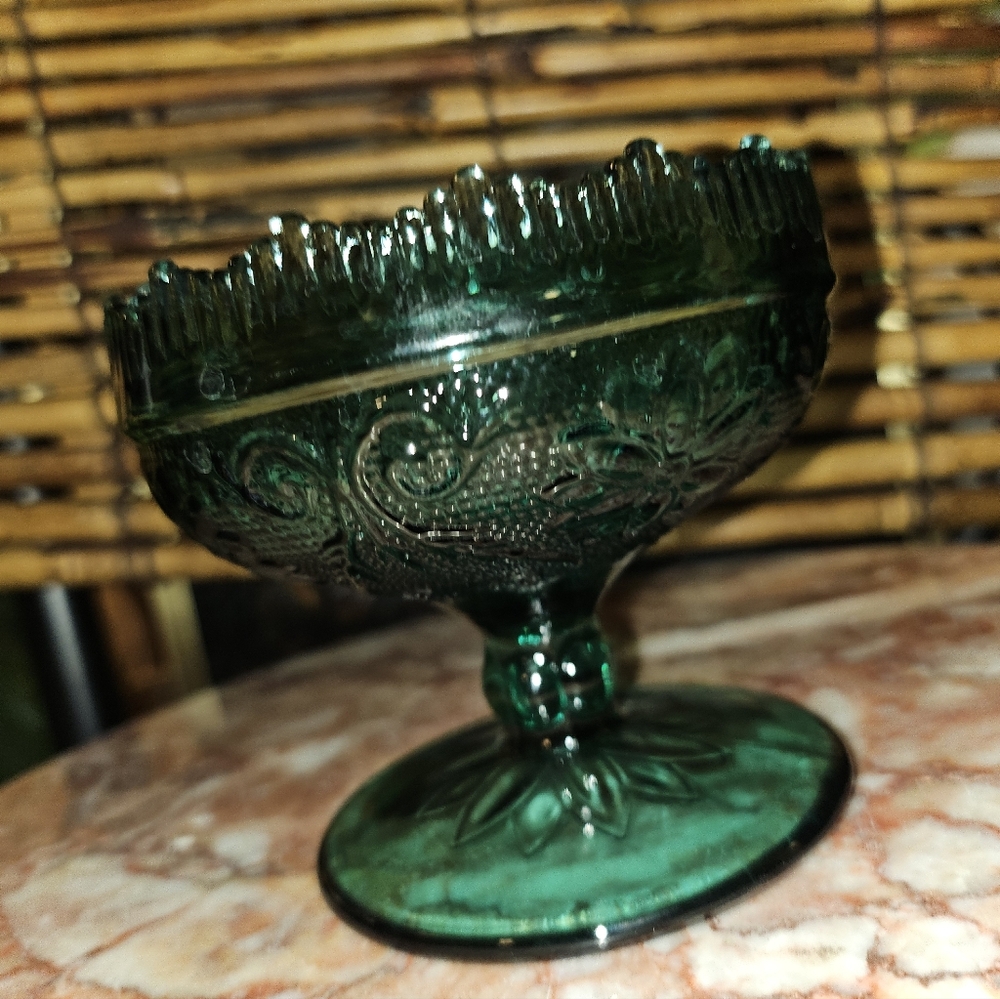 Indiana Glass Spruce Green Sherbert Dish - Picture 4 of 4